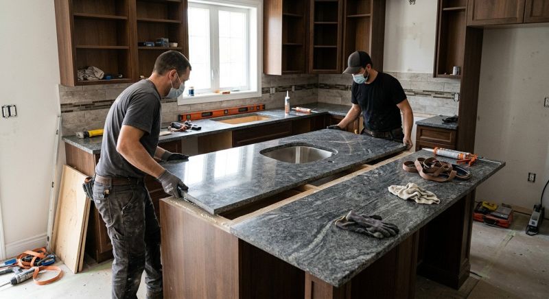 Granite Slab Installation in Sonoma County, CA